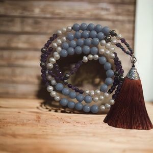 Handcrafted Prayer & meditation beaded necklace by Katherine Morris Designs